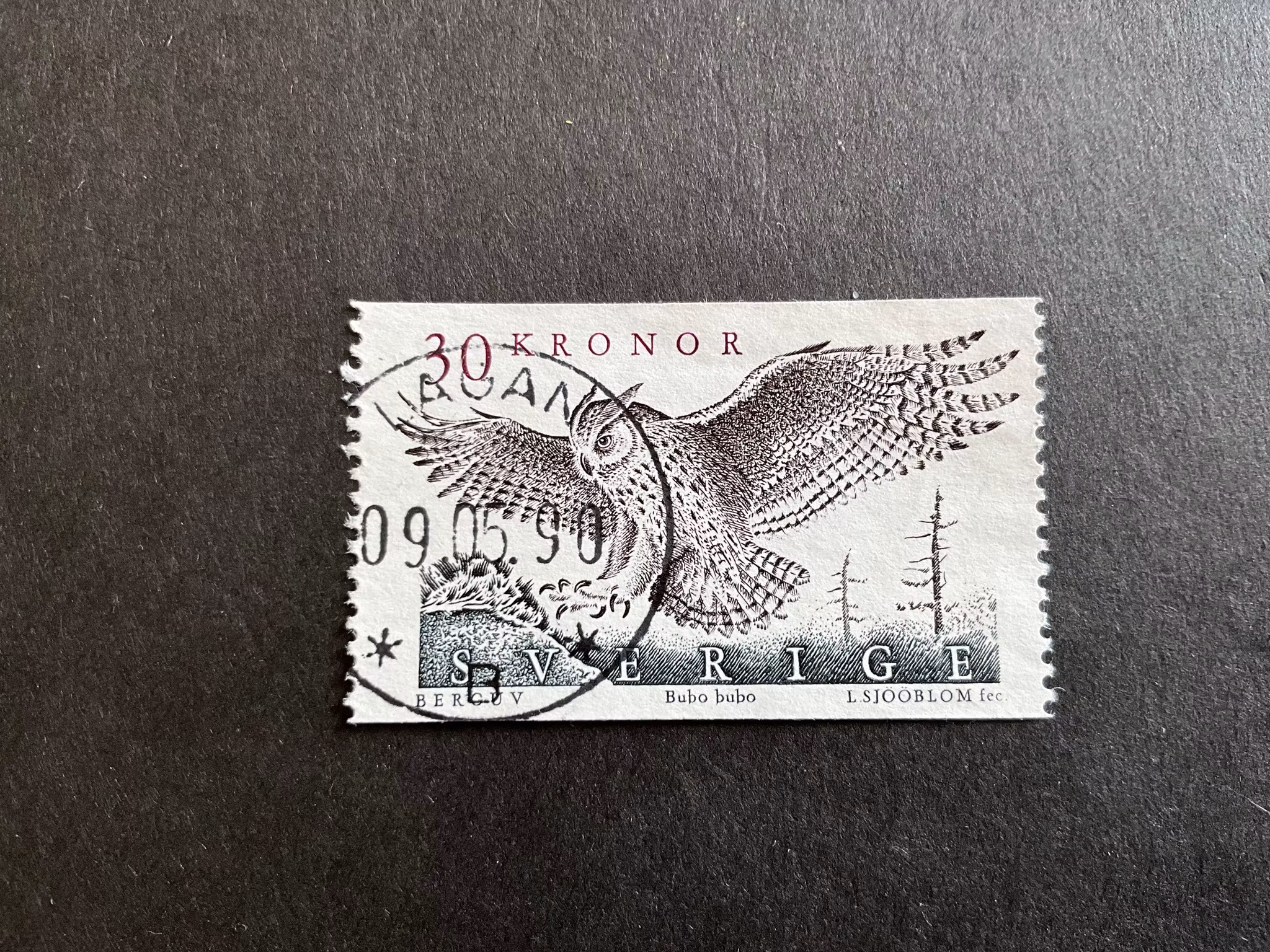 Berguv facit nr 1582 a praktstämplat LAGAN