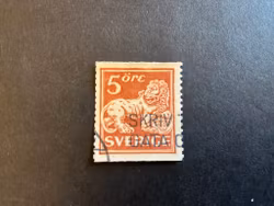 Stående lejon facit nr 142 E cc stämplat märke