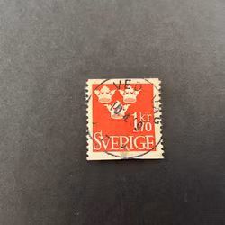 Tre kronor facit nr 304 fin stämpel VEDEVÅG