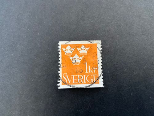 Tre kronor facit nr 294 praktstämplat DALA-BONÄS svag stämpel