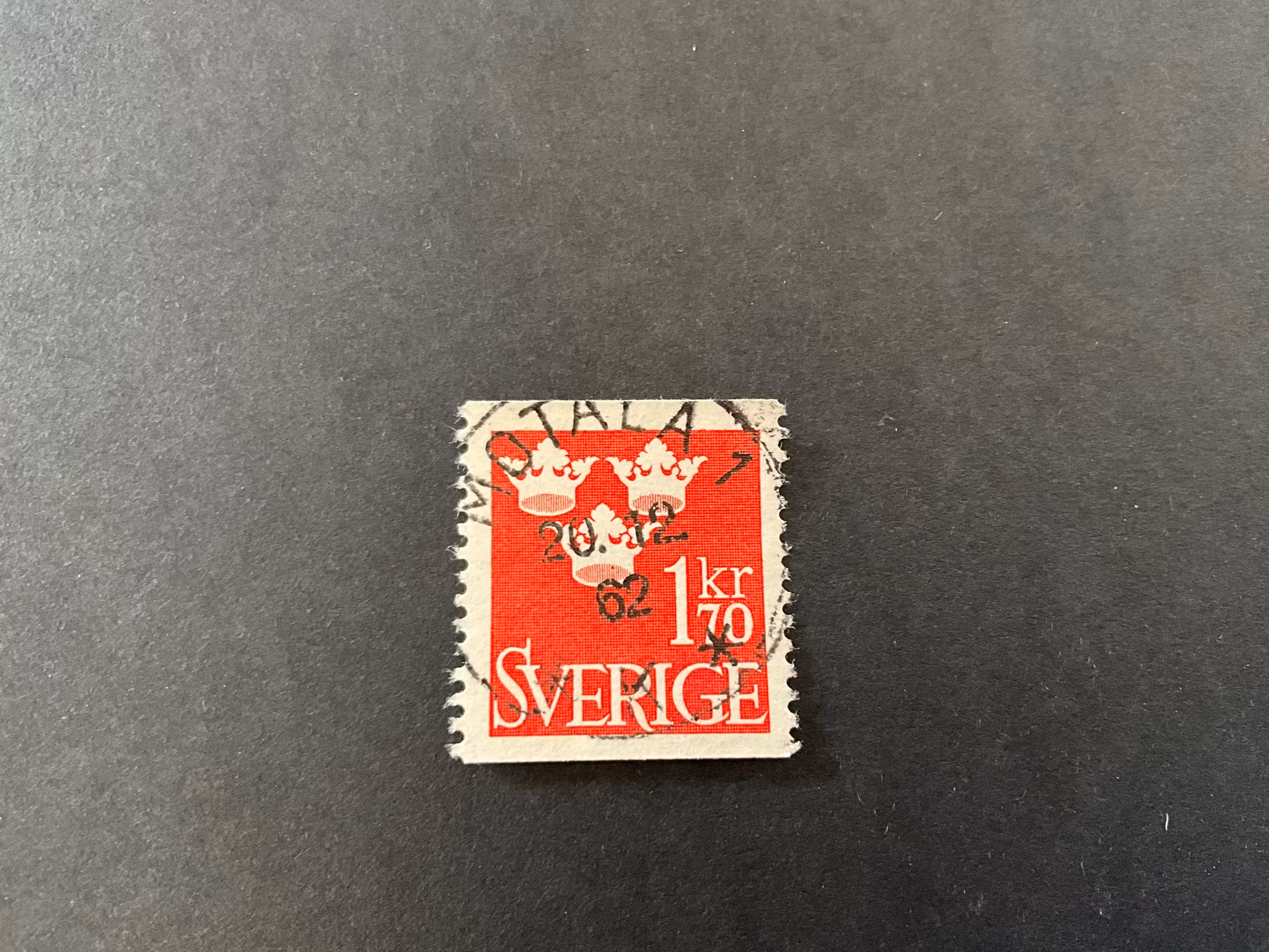 Tre kronor facit nr 304 praktstämplat MOTALA 1