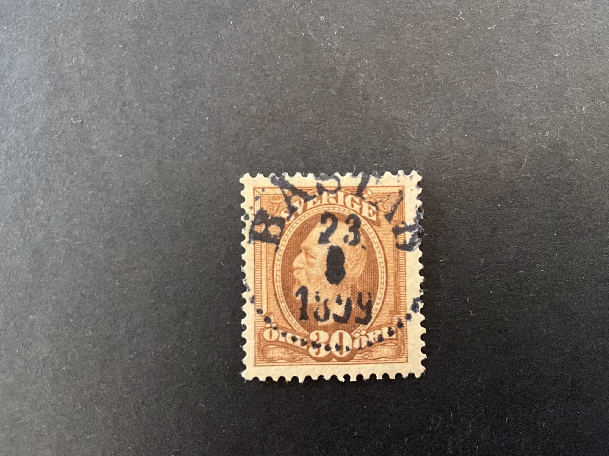 Oscar II koppartryck facit nr  58 praktstämplat BÅSTAD