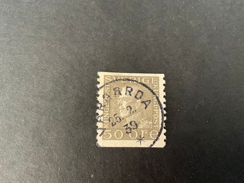 Gustaf V profil vänster facit 192 praktstämplat VÅRGÅRDA