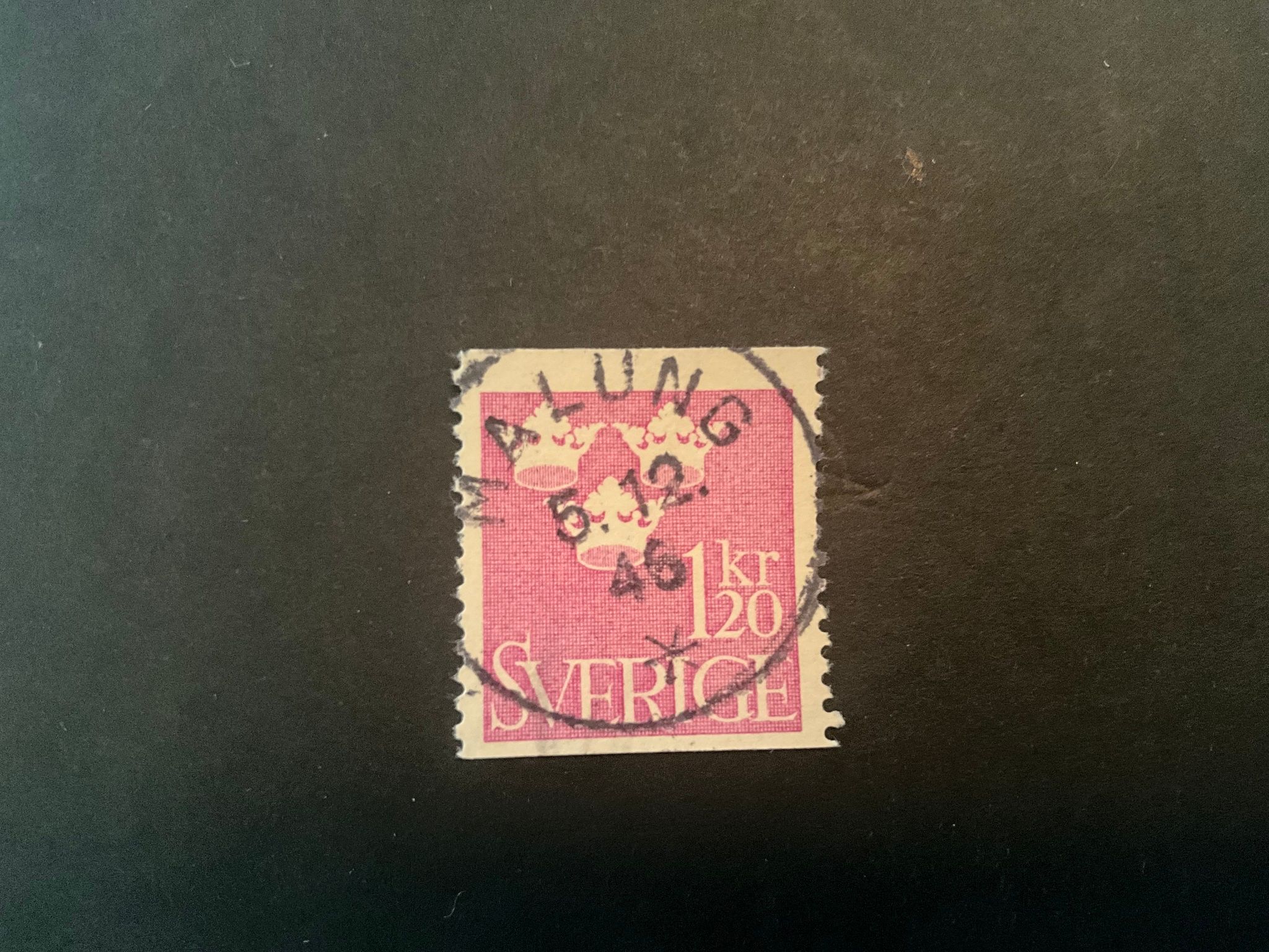 Tre kronor facit nr 298 praktstämplat MALUNG