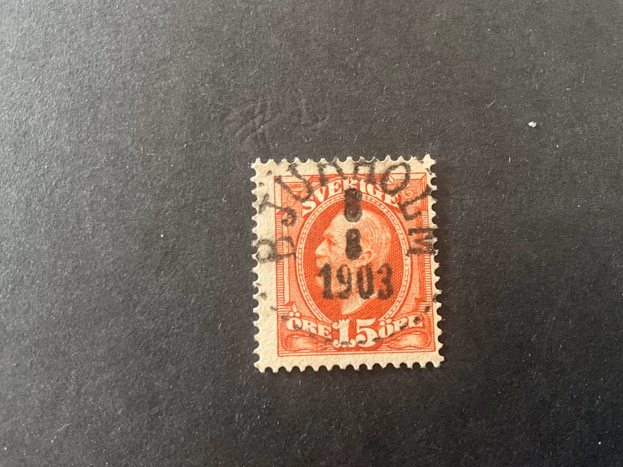 Oscar II koppartryck facit nr 55 praktstämplat BJURHOLM