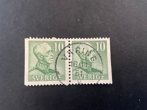 Gustaf V profil höger facit nr 274 BB praktstämplat par VÄRING