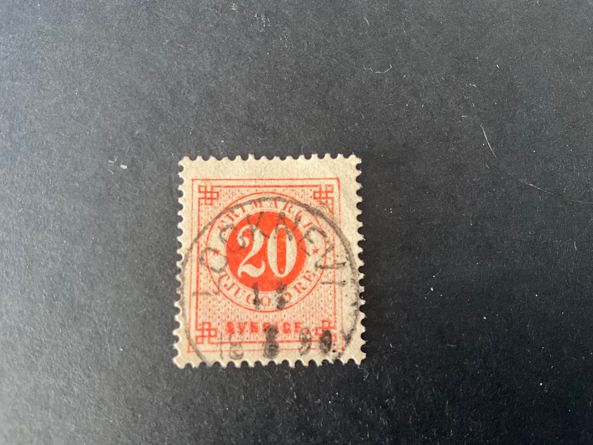 Ringtyp PH facit nr 46 suddig stämpel LOCKNEVI