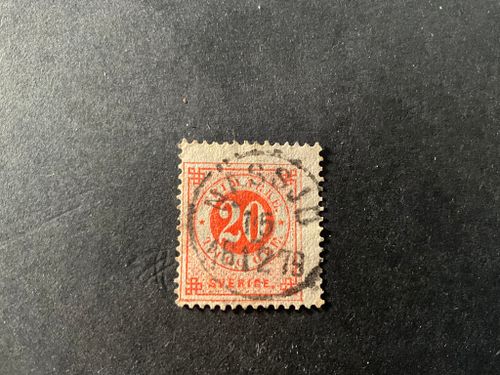 Ringtyp T 13 facit nr 33 snedcentrerat praktstämplat NÄSSJÖ