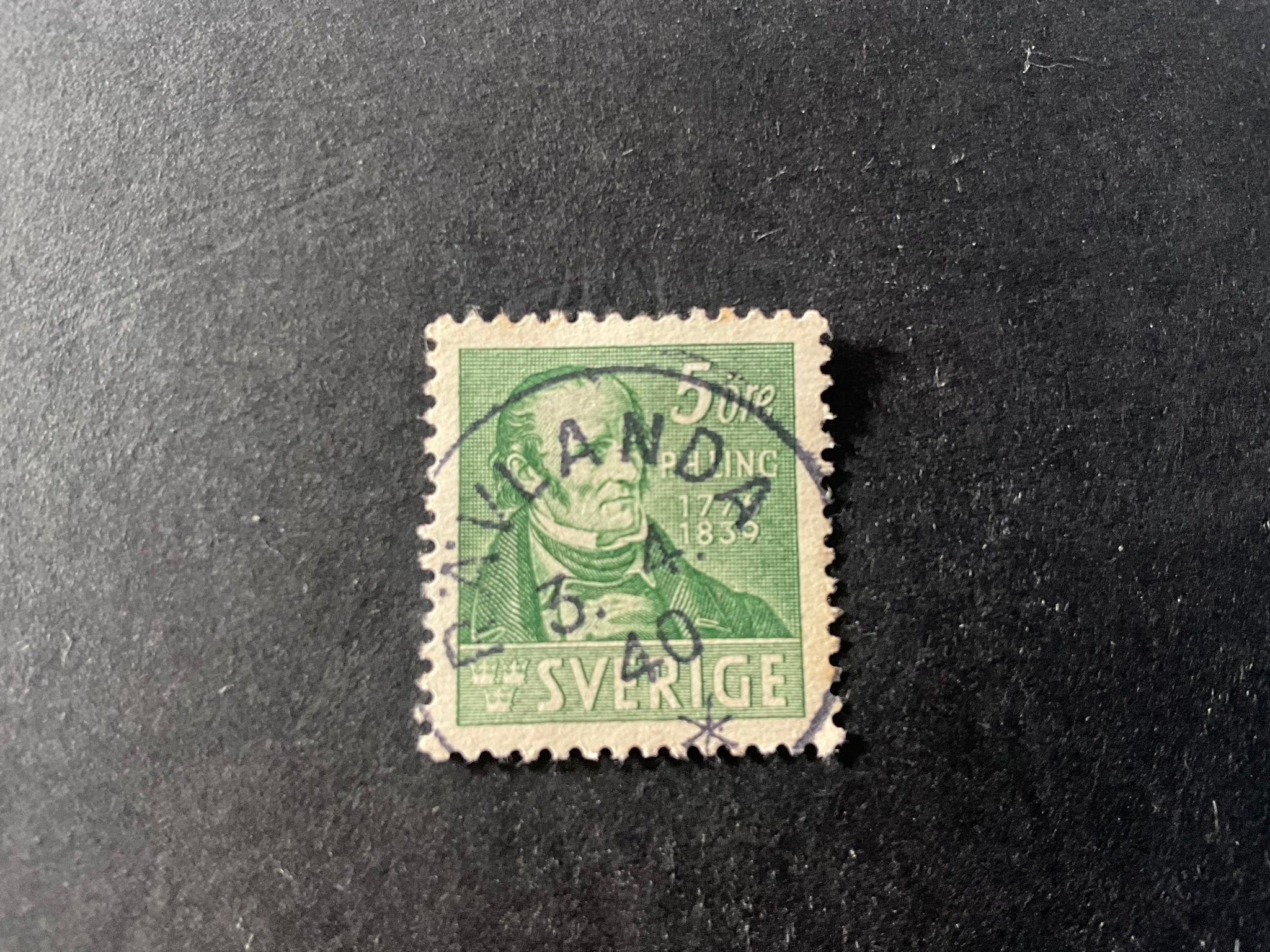 P H Ling facit nr 318 C fin stämpel RÄVLANDA