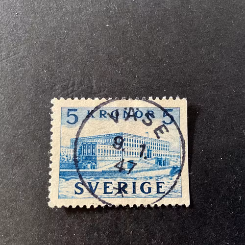 Stockholms slott II facit nr 332 B2 praktstämplat VÄSE