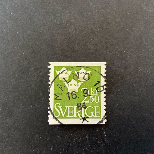 Tre kronor facit nr 313 praktstämplat MALMÖ 10