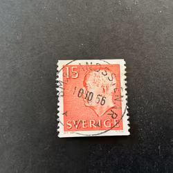 Gustaf VI Adolf typ III facit nr 418 A praktstämplat SMÅLANDSSTENAR, litet veck på framsida