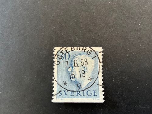 Gustaf VI Adolf typ II facit nr 416 A praktstämplat GÖTEBORG 1