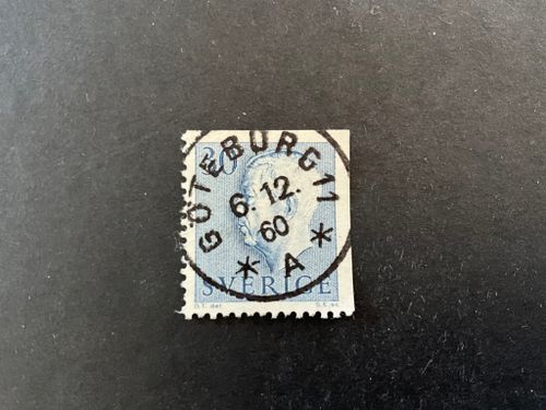 Gustaf VI Adolf typ II facit nr 416 D2 praktstämplat GÖTEBORG 11