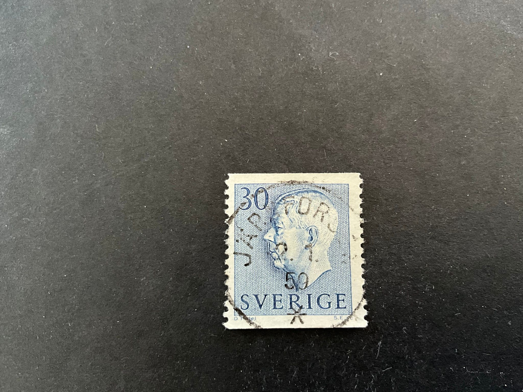 Gustaf VI Adolf typ II facit mr 416 A praktstämplat JÄRNFORSEN svag stämpel