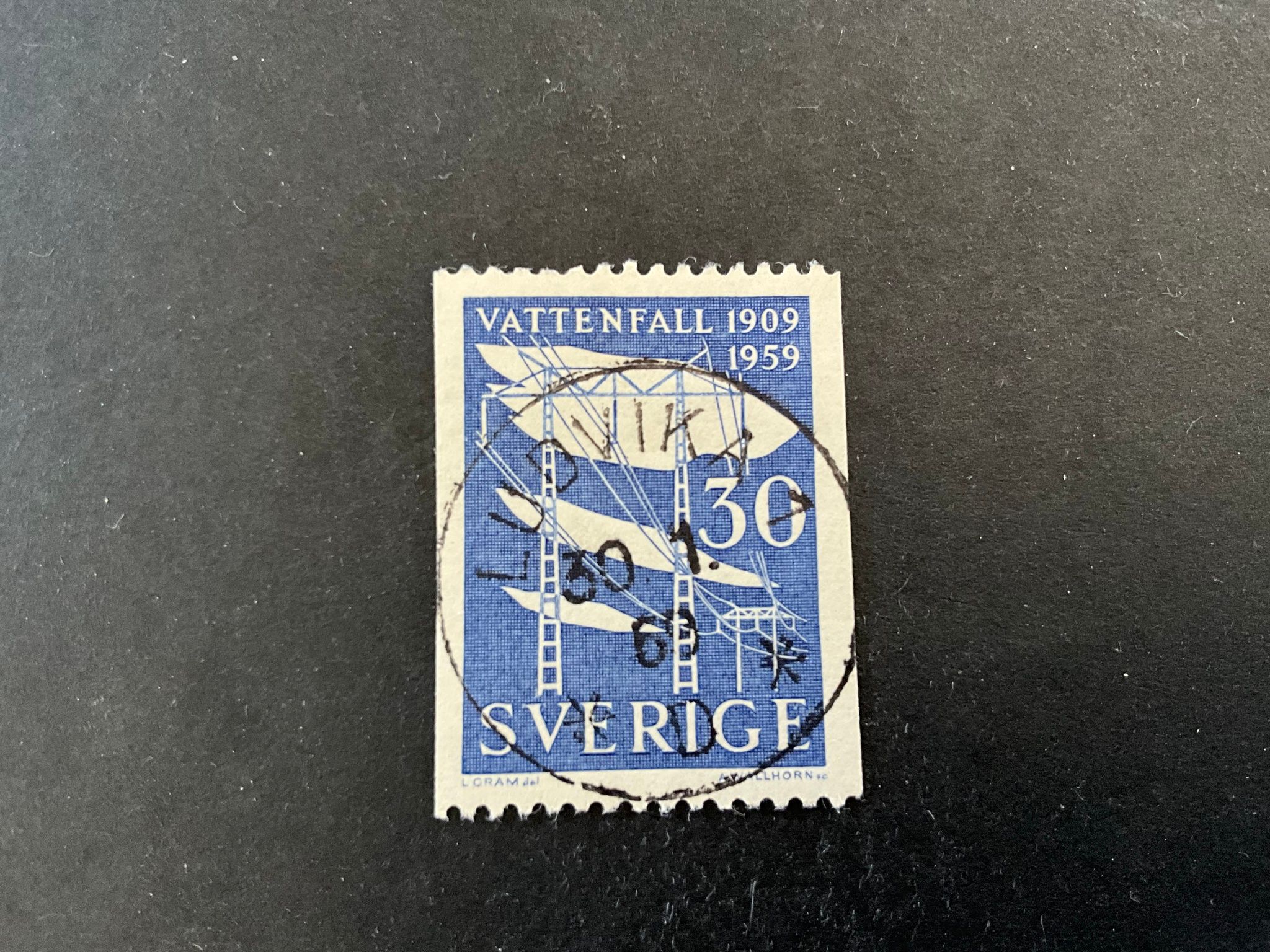 Vattenfall 50 år facit nr 500 A praktstämplat LUDVIKA 1