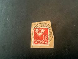 Tre kronor facit nr 304 praktstämplat på klipp VÄSTERHANINGE *POSTOMB 1*