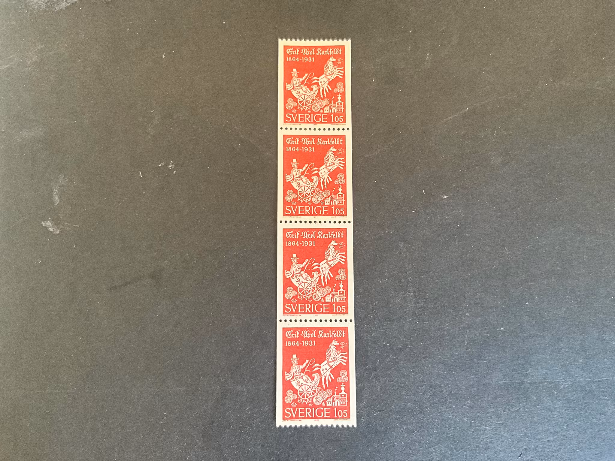 Karlfeldt facit nr 556 postfriskt 4-strip