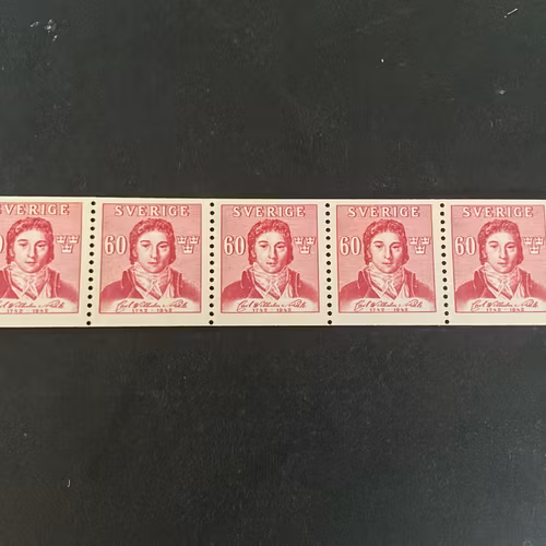 Scheele facit nr 343 postfriskt 5-strip