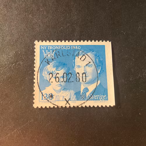 Ny tronföljd facit nr 1118 B2 lyxstämplat KARLSTAD 1