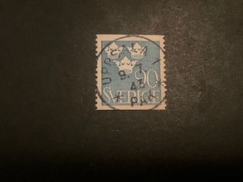 Tre kronor facit nr 293 praktstämplat UPPSALA 1