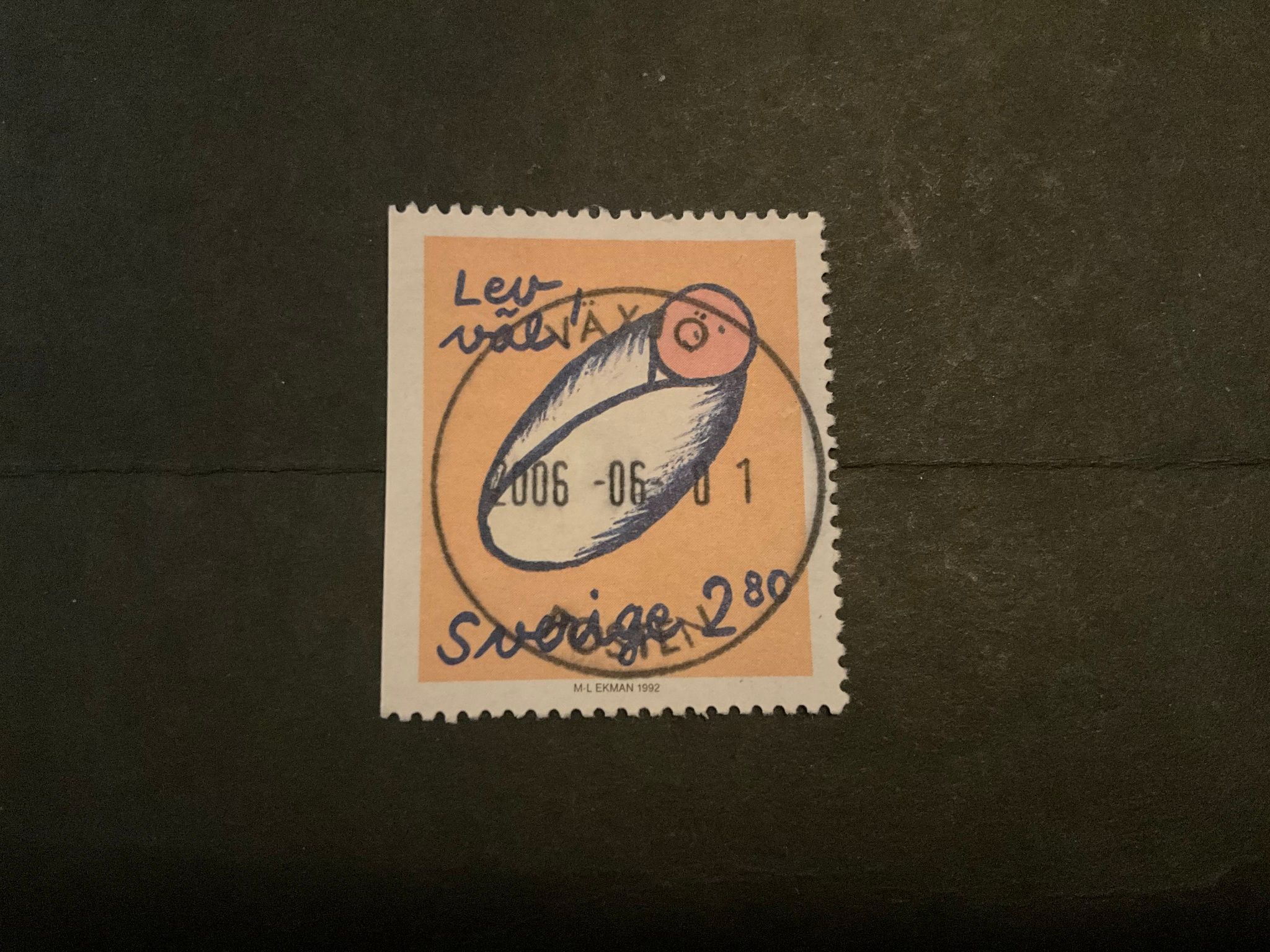 Hölsningsfrimärken I facit nr 1745 lyxstämplat VÄXJÖ