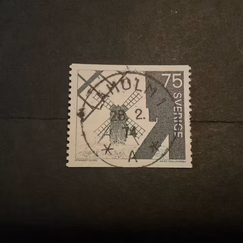 Öländska väderkvarnar facit 730 A lyxstämplat LAHOLM 1