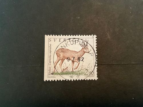 Vilda djur 1 facit nr 1717 lyxstämplat JÖNKÖPING 1P