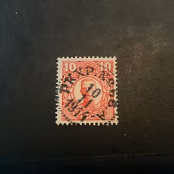 Gustaf V i medaljong facit nr 82 praktstämplat PKXP No 66 A