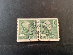 Gustaf V profil höger facit nr 271 A i 2+2-sidigt oar praktstämplat LUNDSBERG