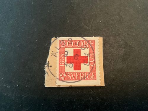 Röda korset facit nr 358 A praktstämplat ÄLGSJÖÅS på klipp