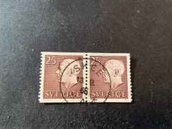 Gustaf VI Adolf typ III facit nr 420 A i 2+2-sidigt par praktstämplat SKEE