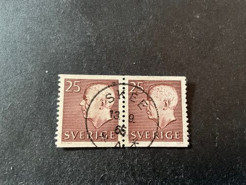 Gustaf VI Adolf typ III facit nr 420 A i 2+2-sidigt par praktstämplat SKEE