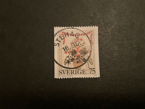Allmogemålningar facit nr 847 praktstämplat STEHAG