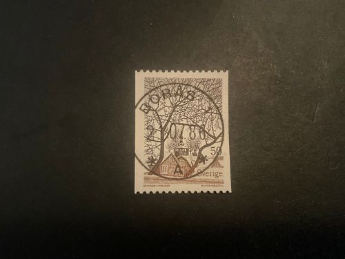 Naturmotiv facit nr 819 V1 lyxstämplat BORÅS 1