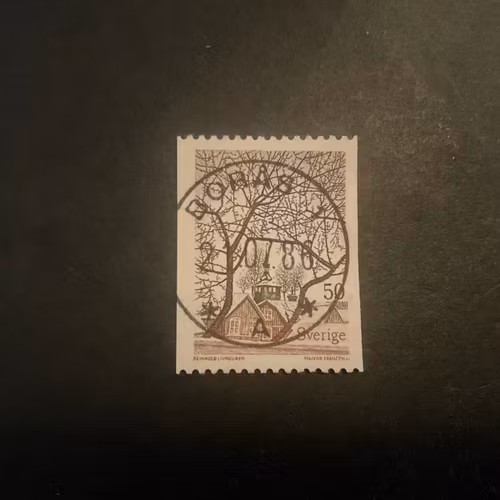 Naturmotiv facit nr 819 V1 lyxstämplat BORÅS 1