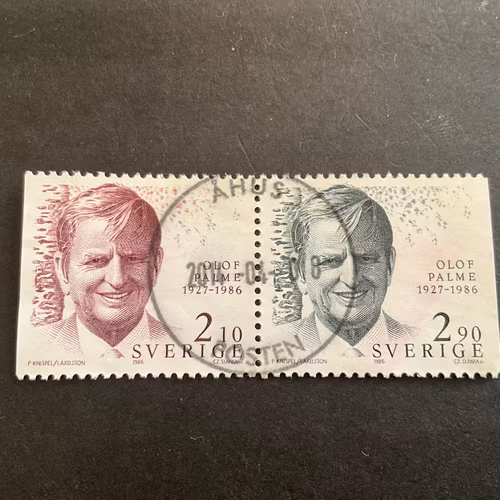 Olof Palem facit nr 1402 SX lyxstämplat par ÅHUS