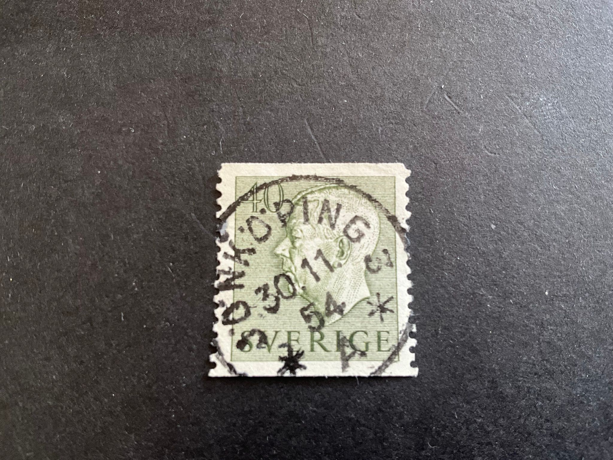 Gustaf VI Adolf typ I facit nr 412 praktstämplat JÖNKÖPING 3