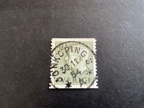 Gustaf VI Adolf typ I facit nr 412 praktstämplat JÖNKÖPING 3