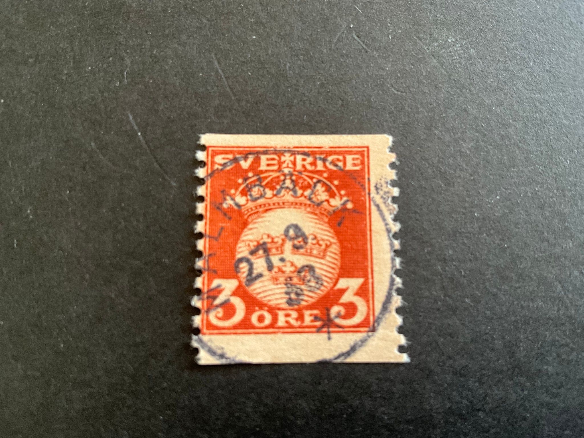 Lilla riksvapnet 1920 facit nr 139 praktstämplat MALMBÄCK