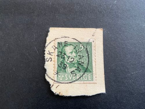 P H Ling facit nr 318 A praktstämplat SKÅNE-TRANÅS på klipp
