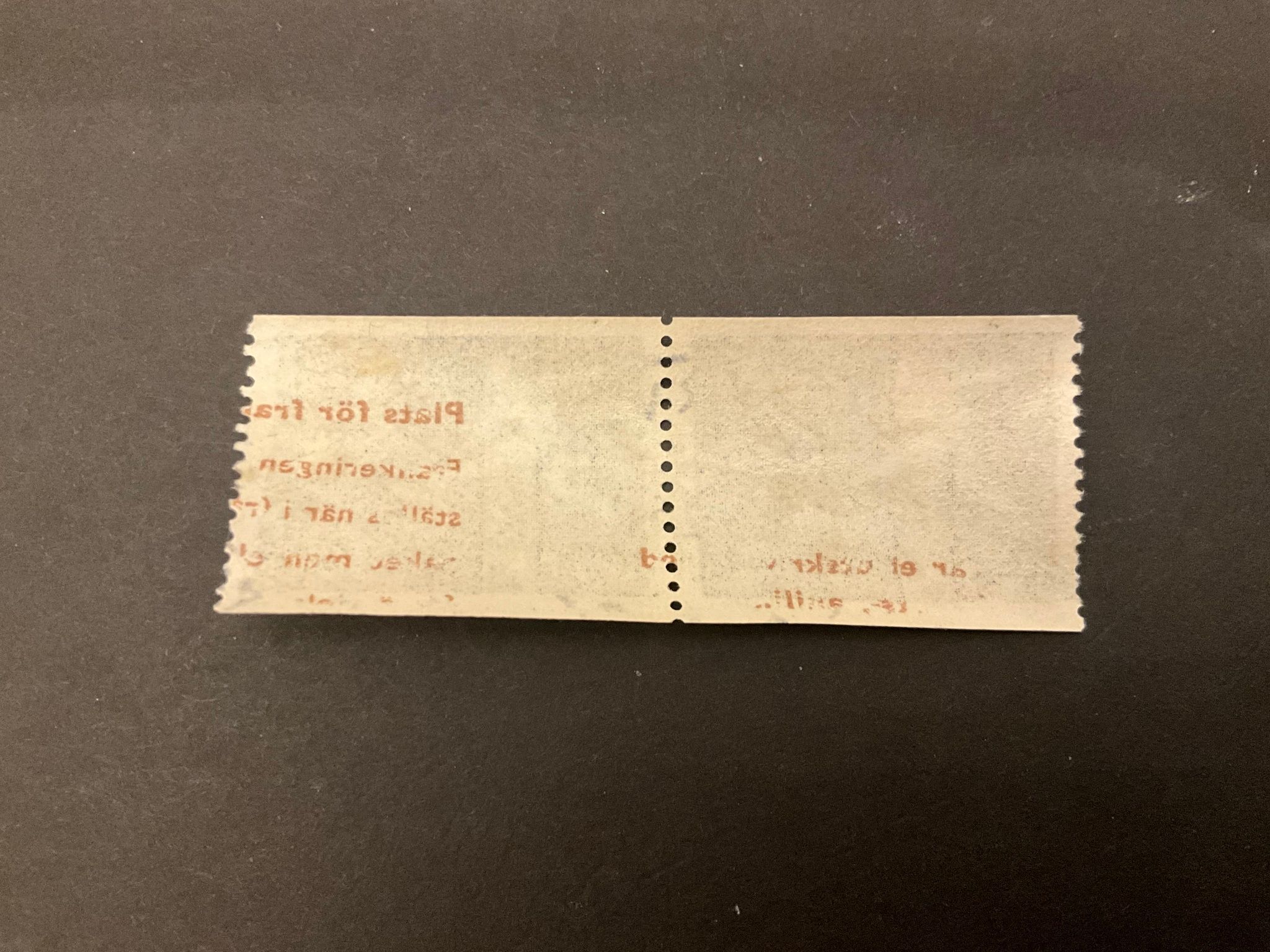 VM i fotboll 1958 praktstämplat 2+2-sidigt par facit nr 494 praktstämplat STORVIK