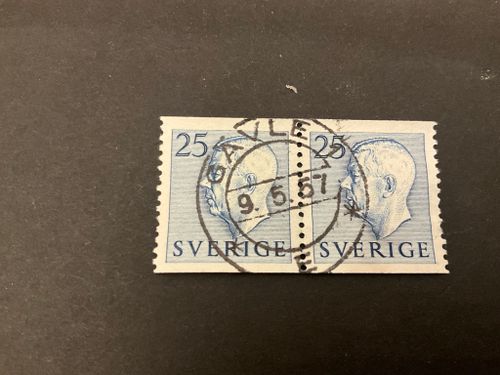 Gustaf VI Adolf typ I facit nr 406 A i 2+2-sidigt par praktstämplat GÄVLE 1