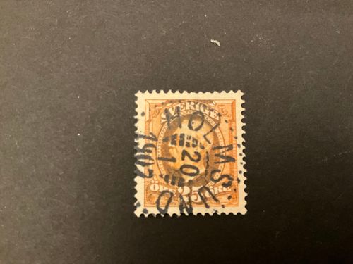 Oscar II facit nr 57 fin sidvänd stämpel HOLMSUND