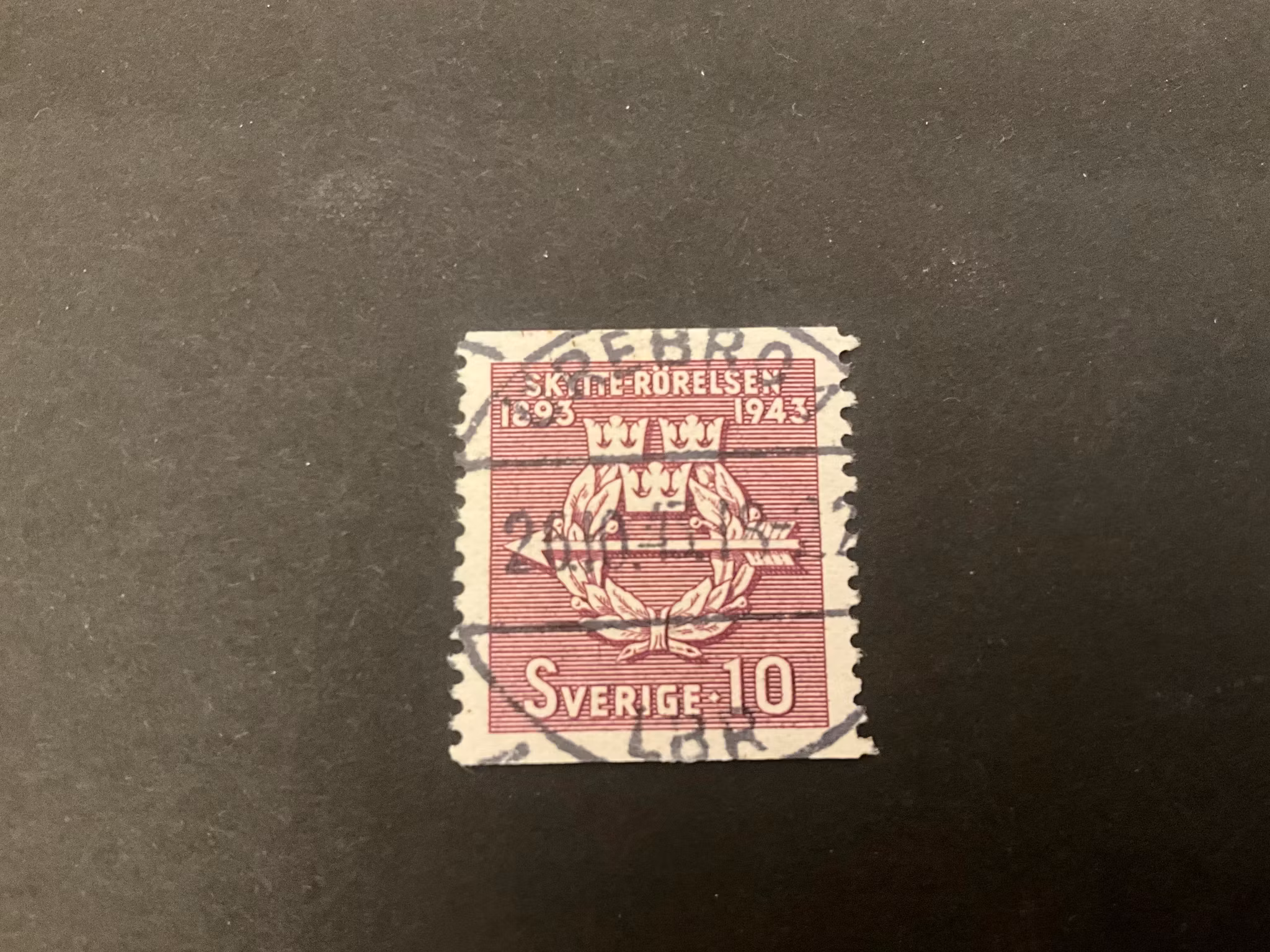 Skytterörelsen 50 år facit nr 347 A lyxstämplat ÖREBRO 1