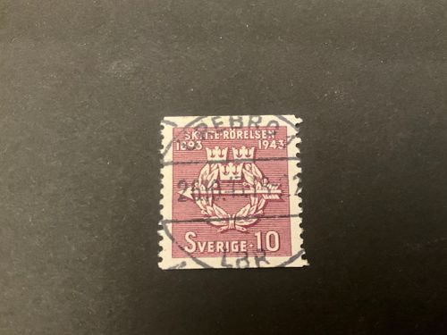 Skytterörelsen 50 år facit nr 347 A lyxstämplat ÖREBRO 1