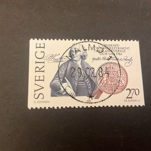 Traktat Sverige-USA facit nr 1249 lyxstämplat MALMÖ 1