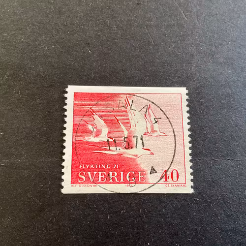 Flykting 71 facit nr 723 praktstämplat UPPSALA 4