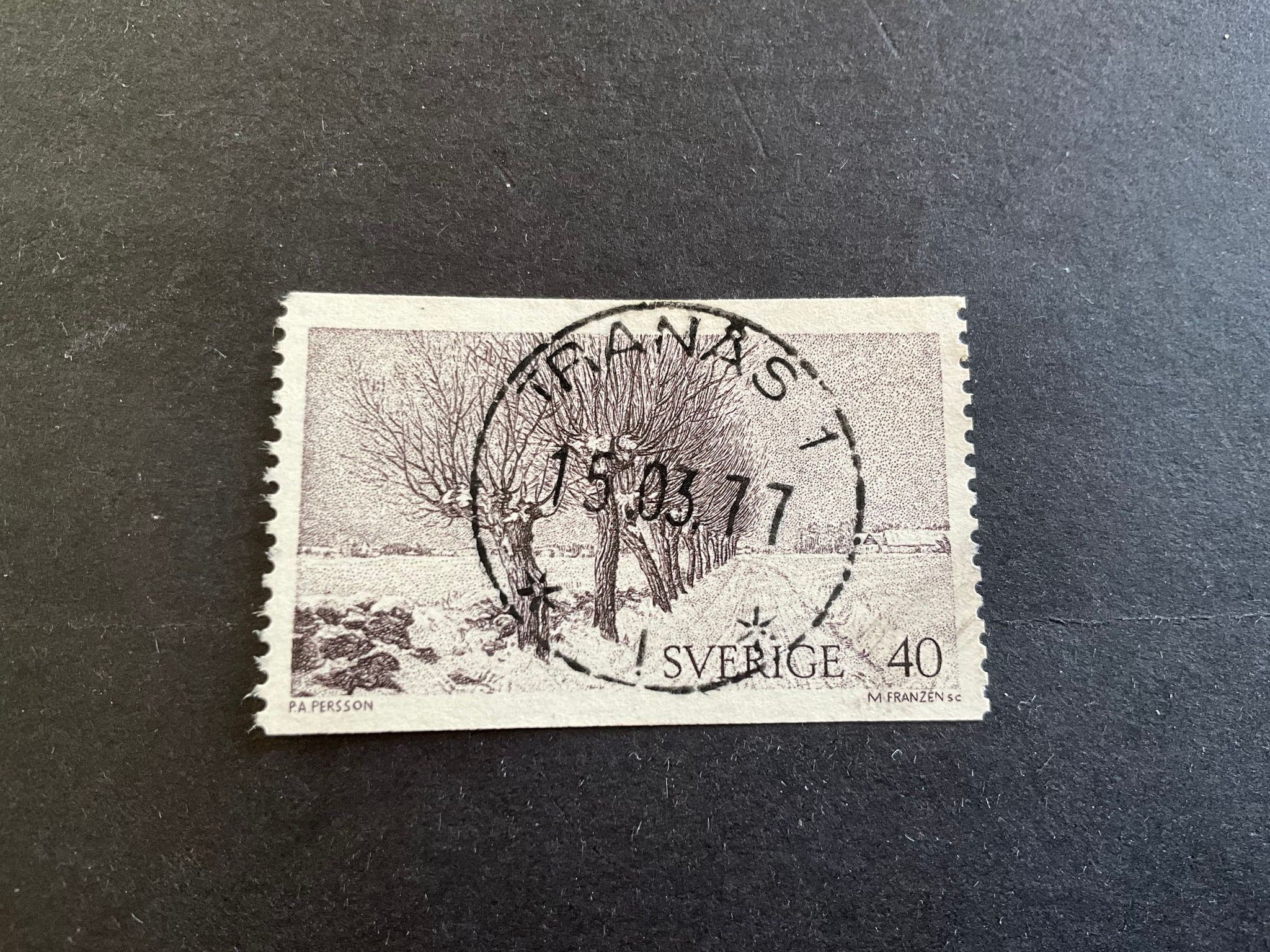 Naturmotiv facit nr 818 V1 lyxstämplat TRANÅS 1