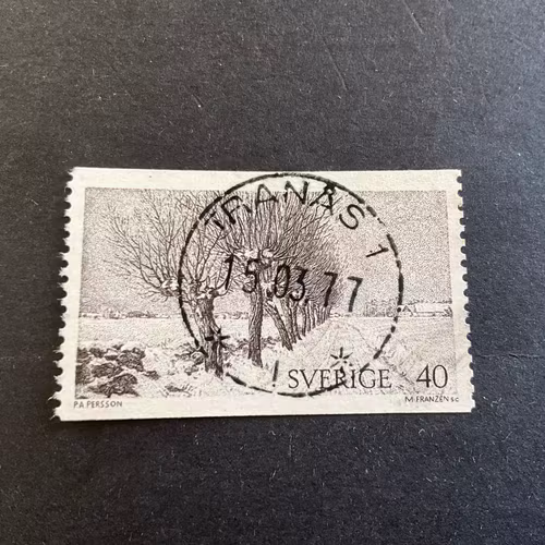 Naturmotiv facit nr 818 V1 lyxstämplat TRANÅS 1